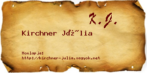 Kirchner Júlia névjegykártya
